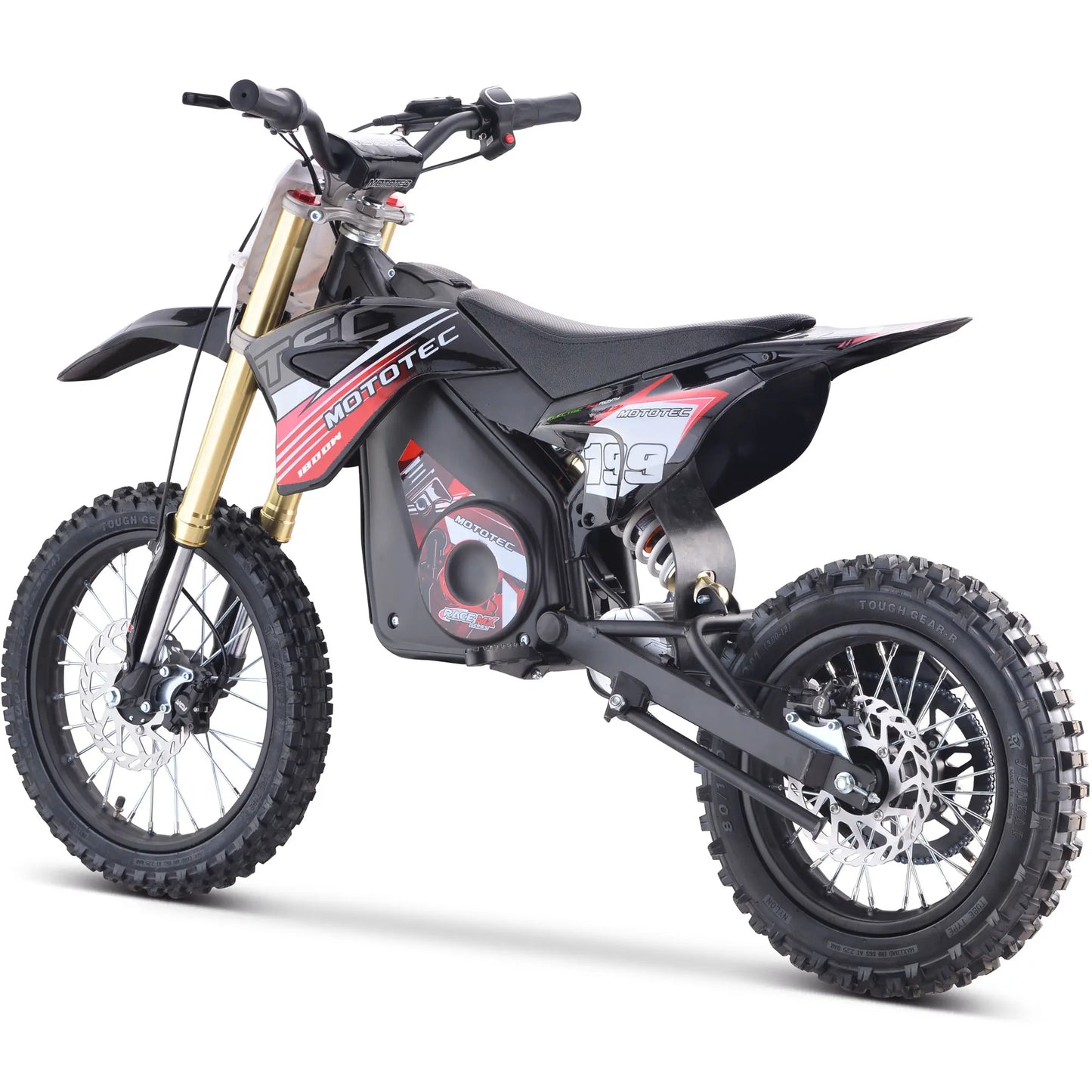 MotoTec 48V Pro Electric Dirt Bike - 1800W Lithium, Top Speed 25mph - Red | Powerful Electric Bike
