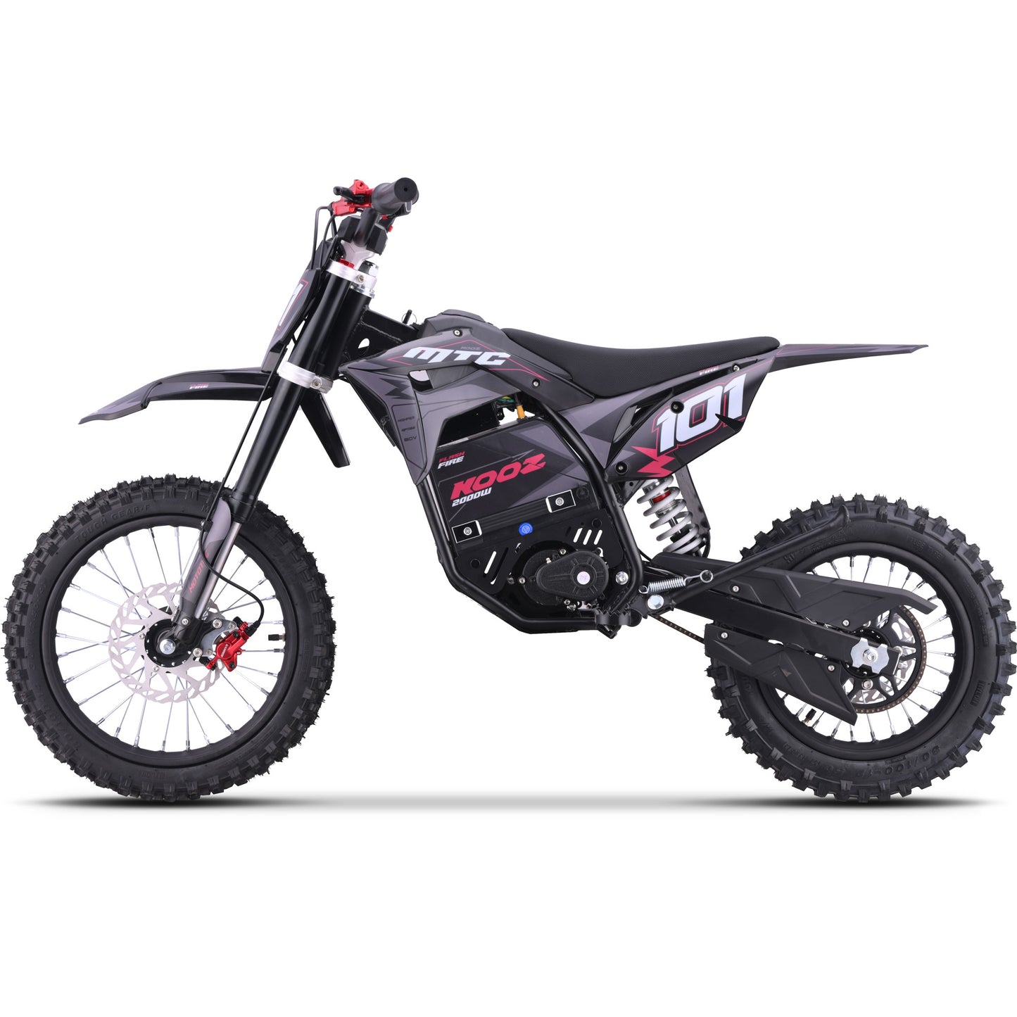 Color: Red - MotoTec 60v 2000w Pro Electric Dirt Bike Lithium Red (HP115E)