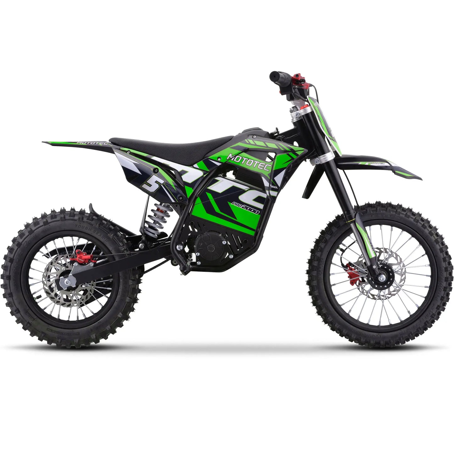 MotoTec Lithium 60V 2000W Electric Ride-On Bike – Green | Teens 13+ | Private Use Only
