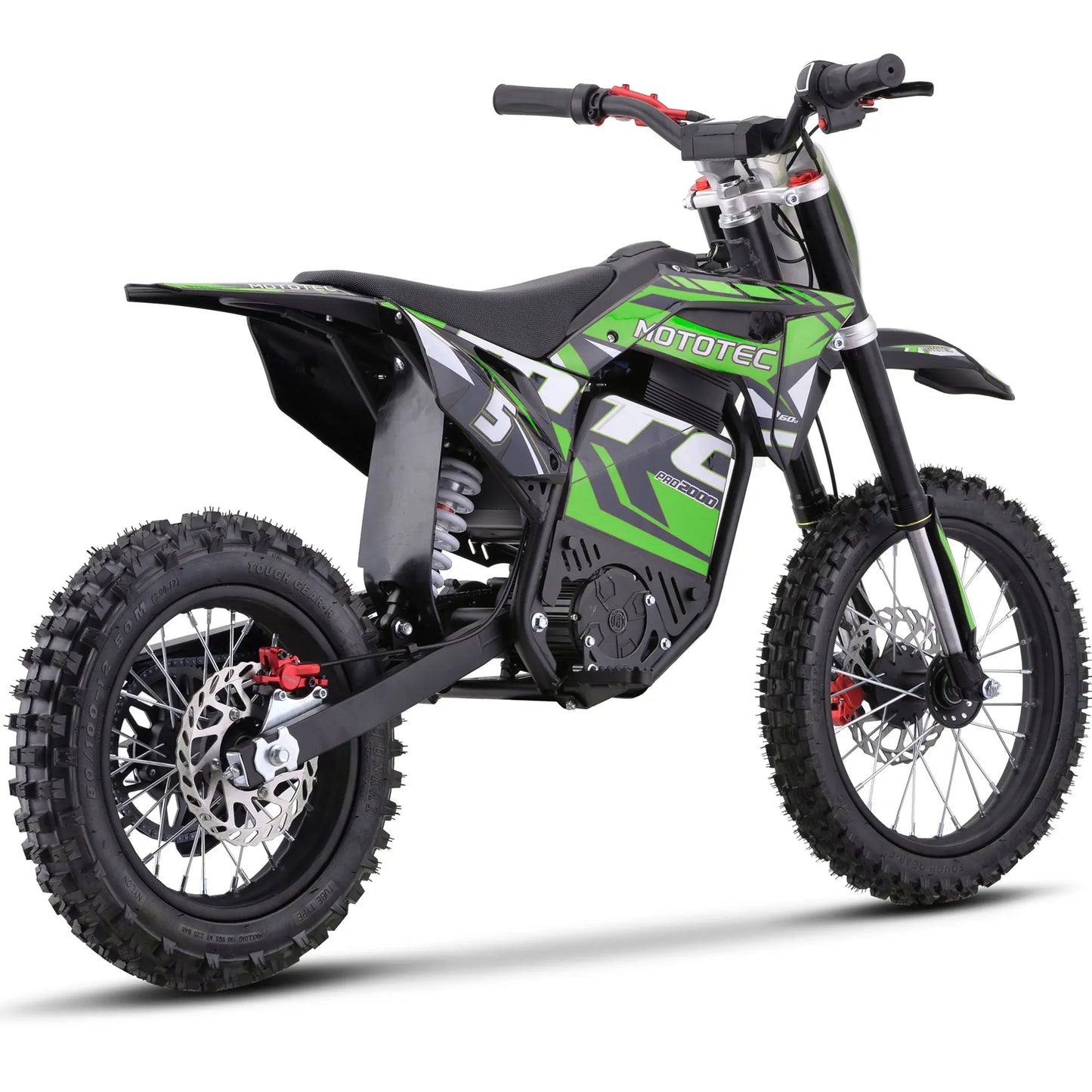 MotoTec Lithium 60V 2000W Electric Ride-On Bike – Green | Teens 13+ | Private Use Only