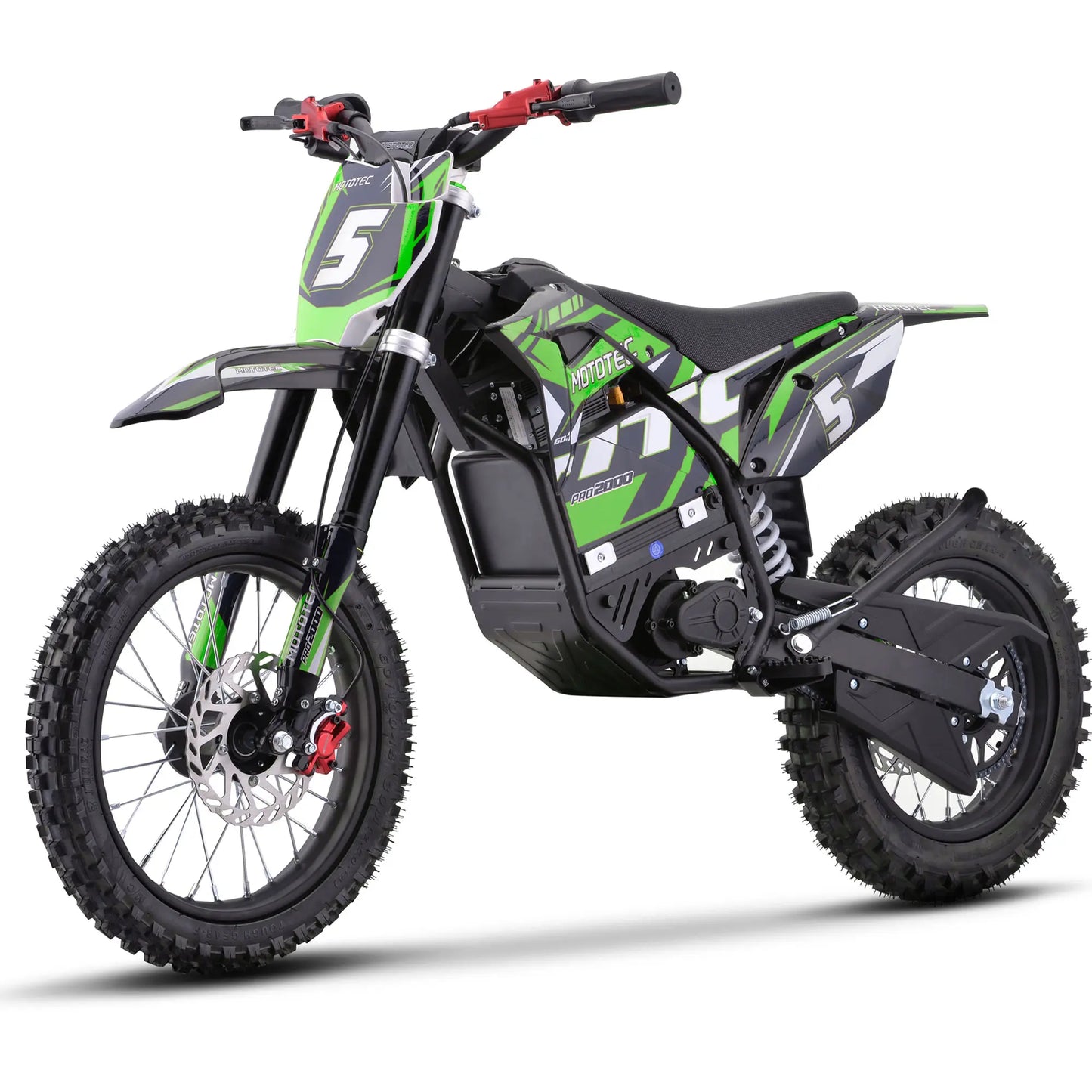 MotoTec Lithium 60V 2000W Electric Ride-On Bike – Green | Teens 13+ | Private Use Only