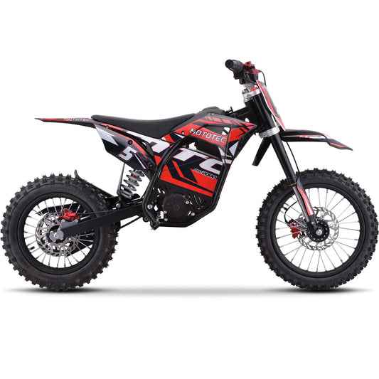 MotoTec 60V 2000W Lithium Pro Electric Dirt Bike - Red | Off-Road Bike for Teens & Adults