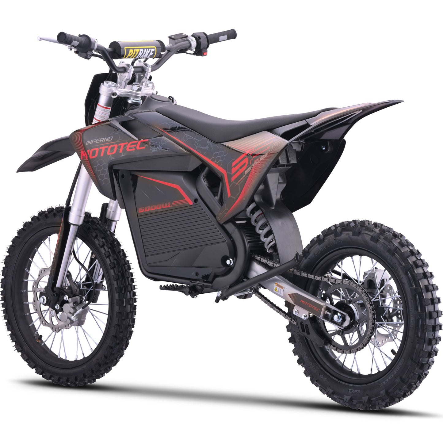 MotoTec 72v 5000w Lithium Pro Electric Dirt Bike – Red | Powerful Off-Road Bike
