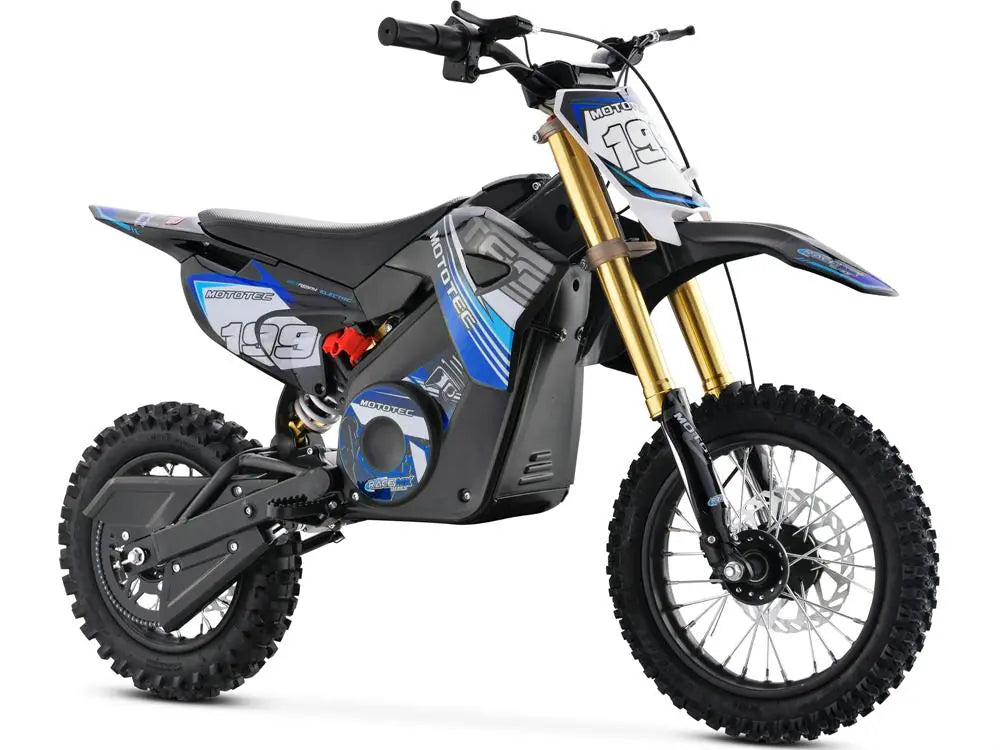 MotoTec Pro 36V 1200W Lithium Electric Dirt Bike Blue | Powerful Off-Road Bike