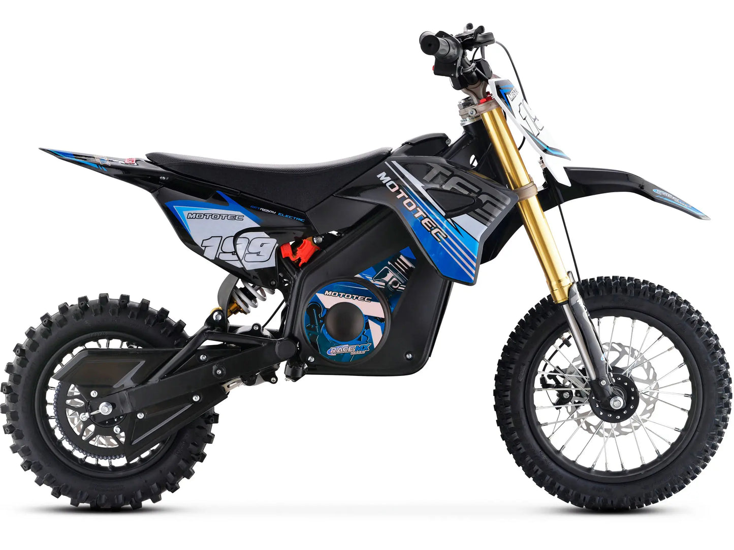 MotoTec Pro 36V 1200W Lithium Electric Dirt Bike Blue | Powerful Off-Road Bike