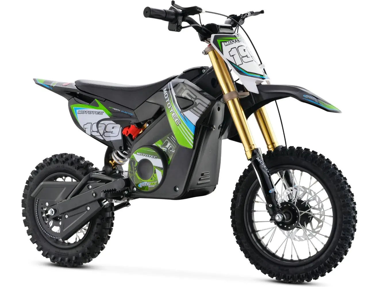 MotoTec Pro 36V 1000W Lithium Electric Dirt Bike Green | High-Performance Off-Road Bike