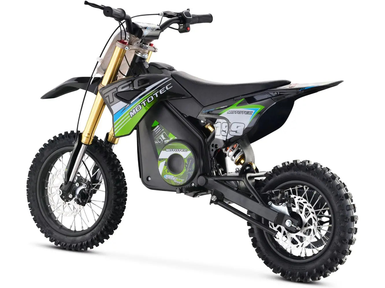MotoTec Pro 36V 1000W Lithium Electric Dirt Bike Green | High-Performance Off-Road Bike