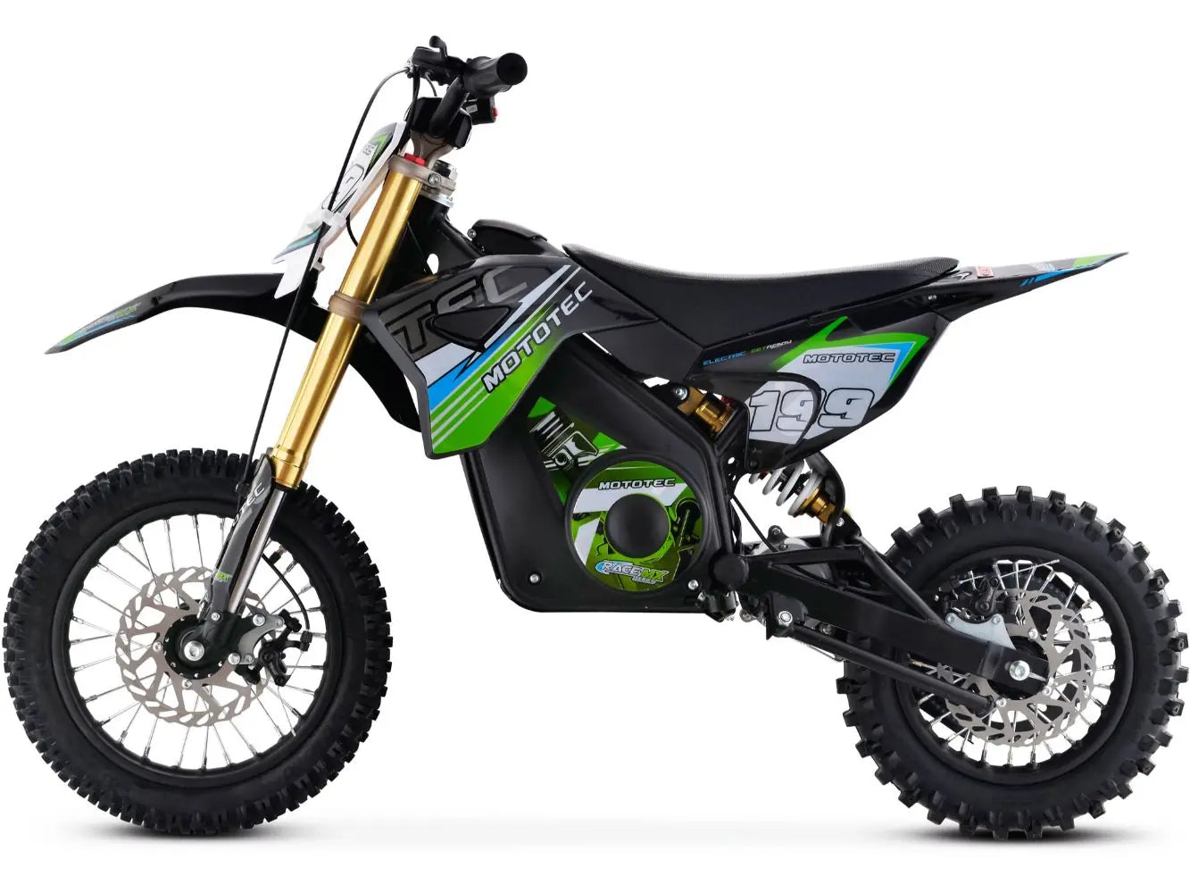 MotoTec Pro 36V 1000W Lithium Electric Dirt Bike Green | High-Performance Off-Road Bike
