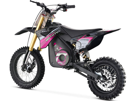 MotoTec Pro 36V 1200W Lithium Electric Dirt Bike Pink | Powerful Off-Road Bike