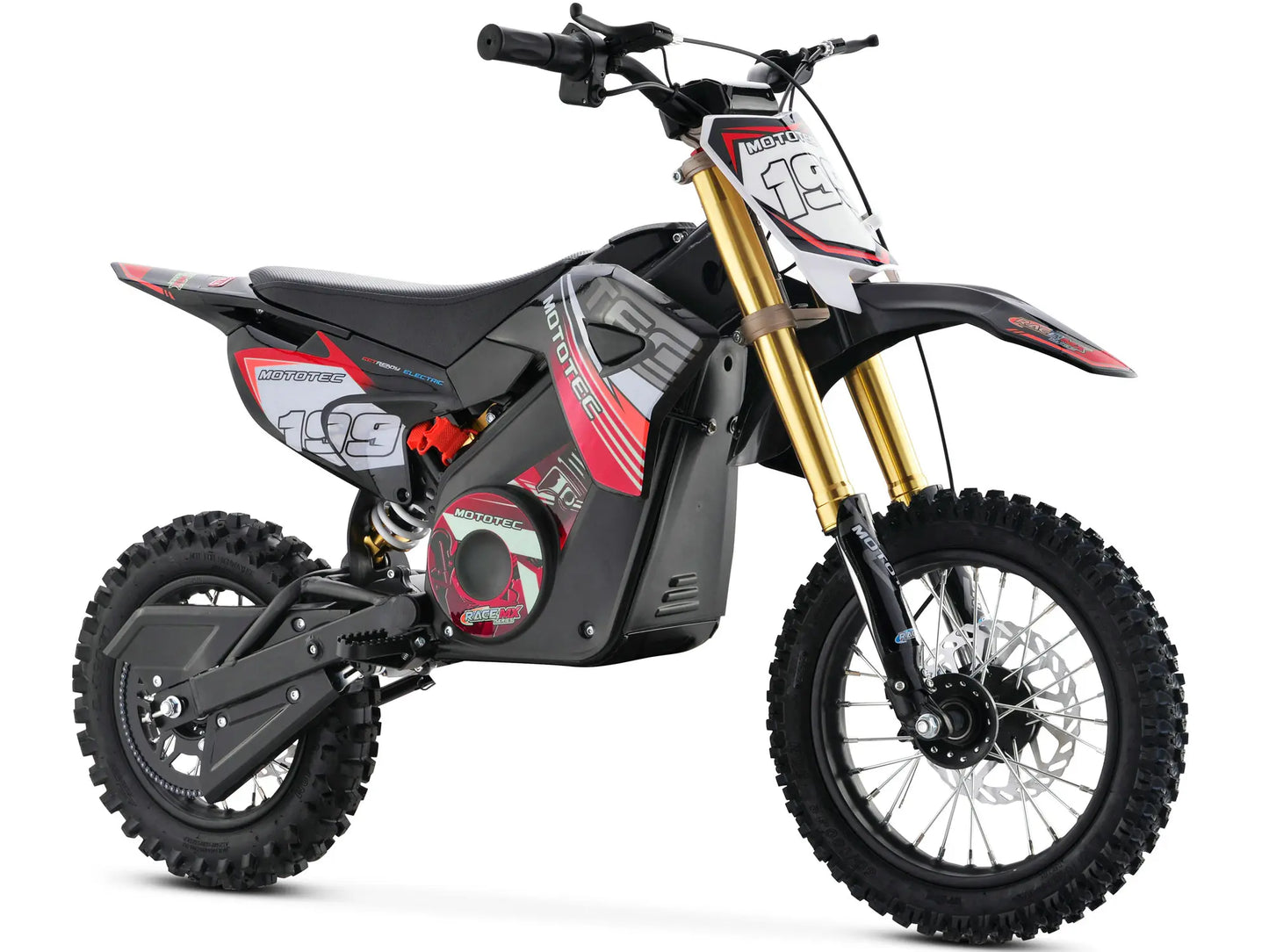 MotoTec Pro 36V 1000W Lithium Electric Dirt Bike Red | High-Performance Off-Road Bike