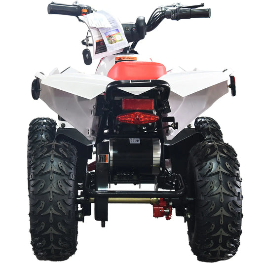 MotoTec E-Bully 36V 1000W Electric ATV – White | Powerful Off-Road Quad