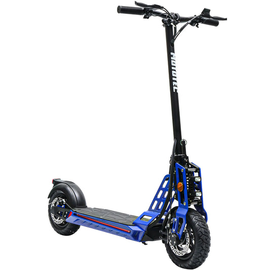 MotoTec Free Ride 48V 600W Lithium Electric Scooter – Blue | Powerful Off-Road Scooter