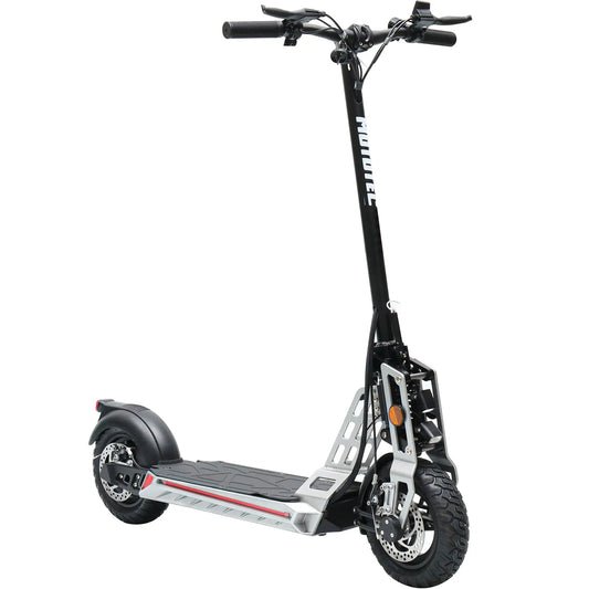 MotoTec Free Ride 48V 600W Lithium Electric Scooter – Silver | Powerful Off-Road Scooter