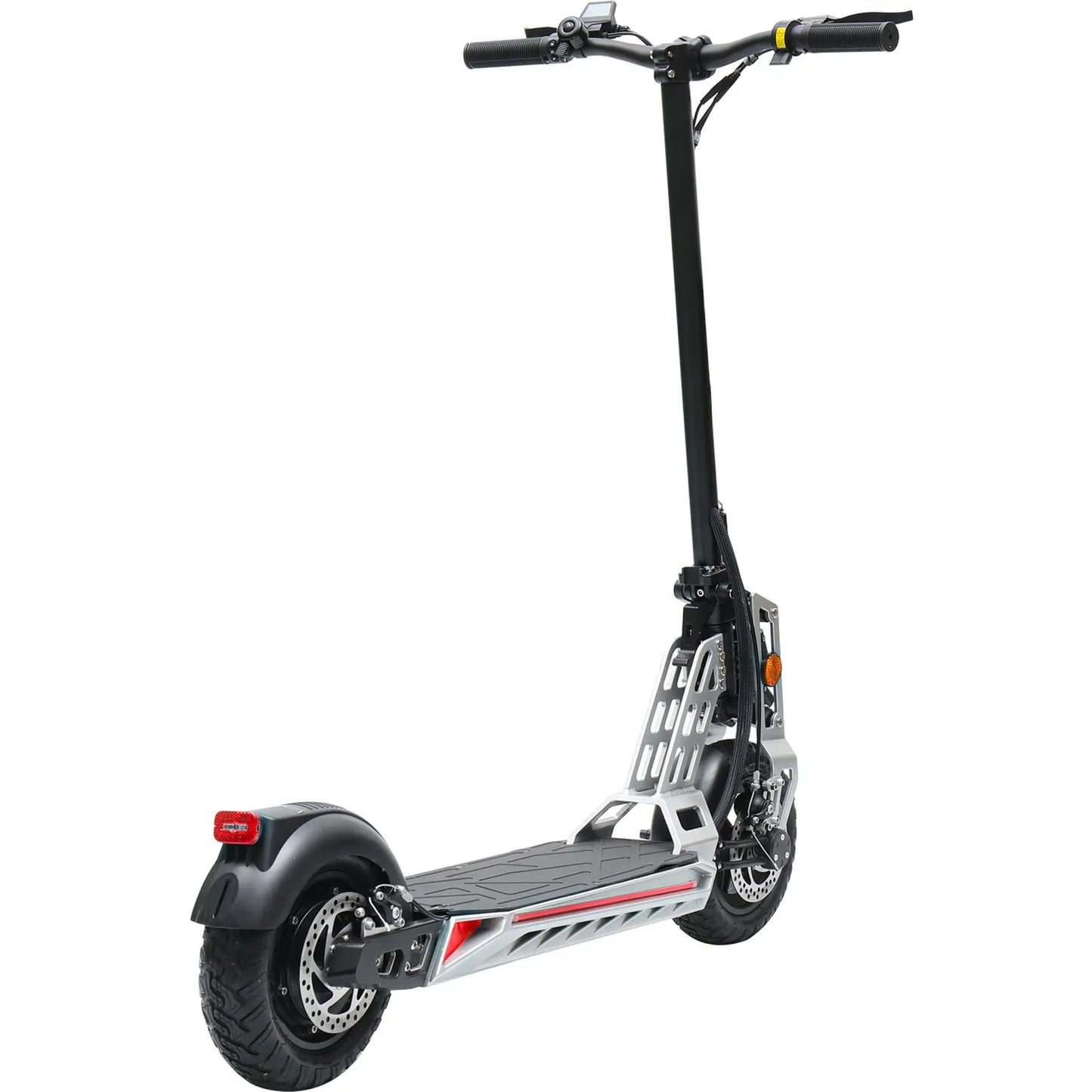 MotoTec Free Ride 48V 600W Lithium Electric Scooter – Silver | Powerful Off-Road Scooter