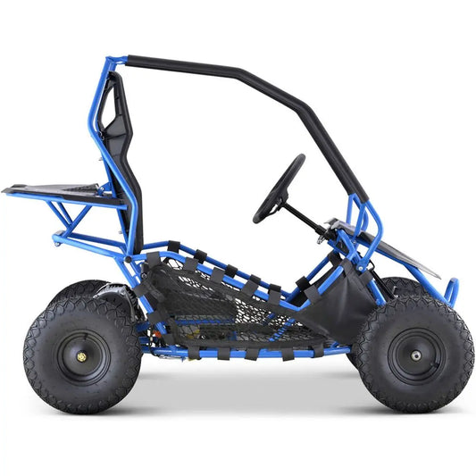 MotoTec Maverick 36V 1000W Go Kart - Blue | Powerful Electric Off-Road Kart