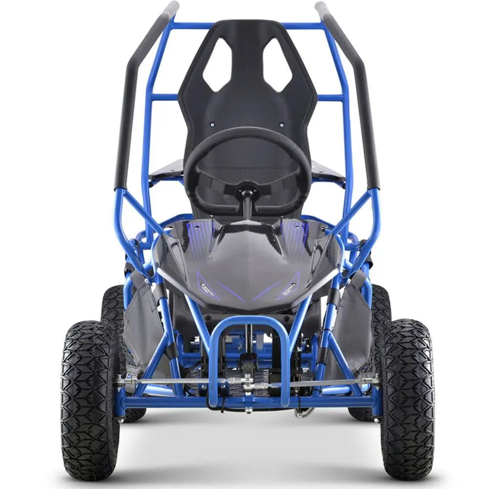 MotoTec Maverick 36V 1000W Go Kart - Blue | Powerful Electric Off-Road Kart