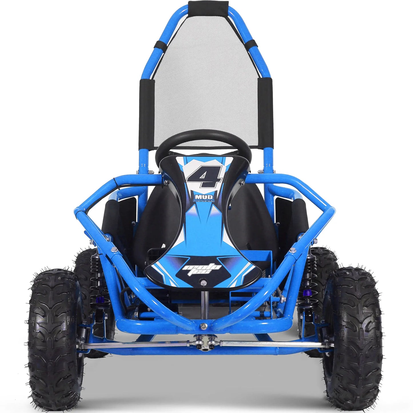 MotoTec Mud 48V 1000W Kids Electric Go Kart with Full Suspension - Blue