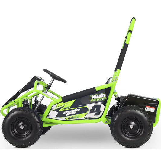 MotoTec Mud 48V 1000W Kids Electric Go Kart with Full Suspension - Green