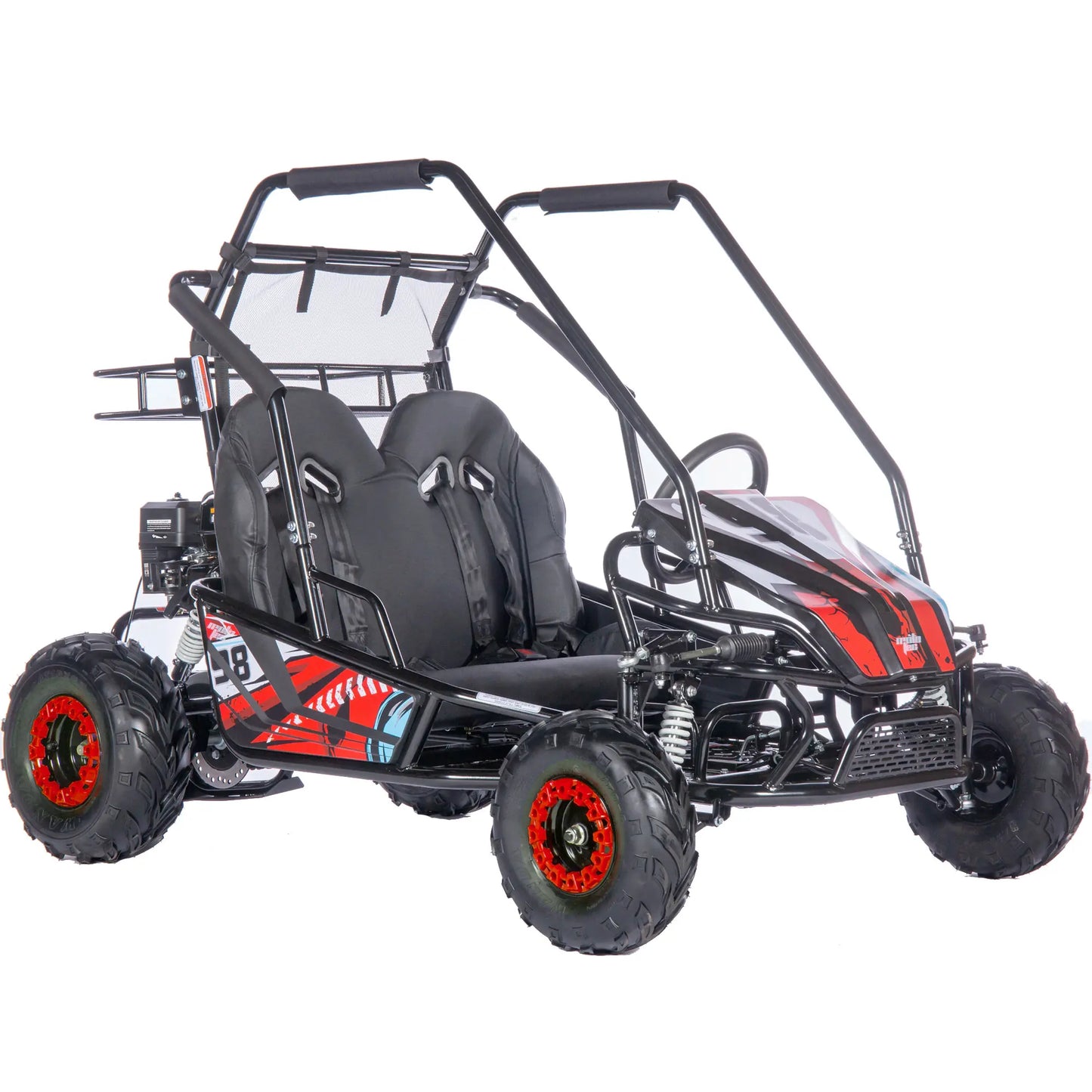 Color: Red - MotoTec Mud XL 212cc 2 Seat Go Kart Full Suspension