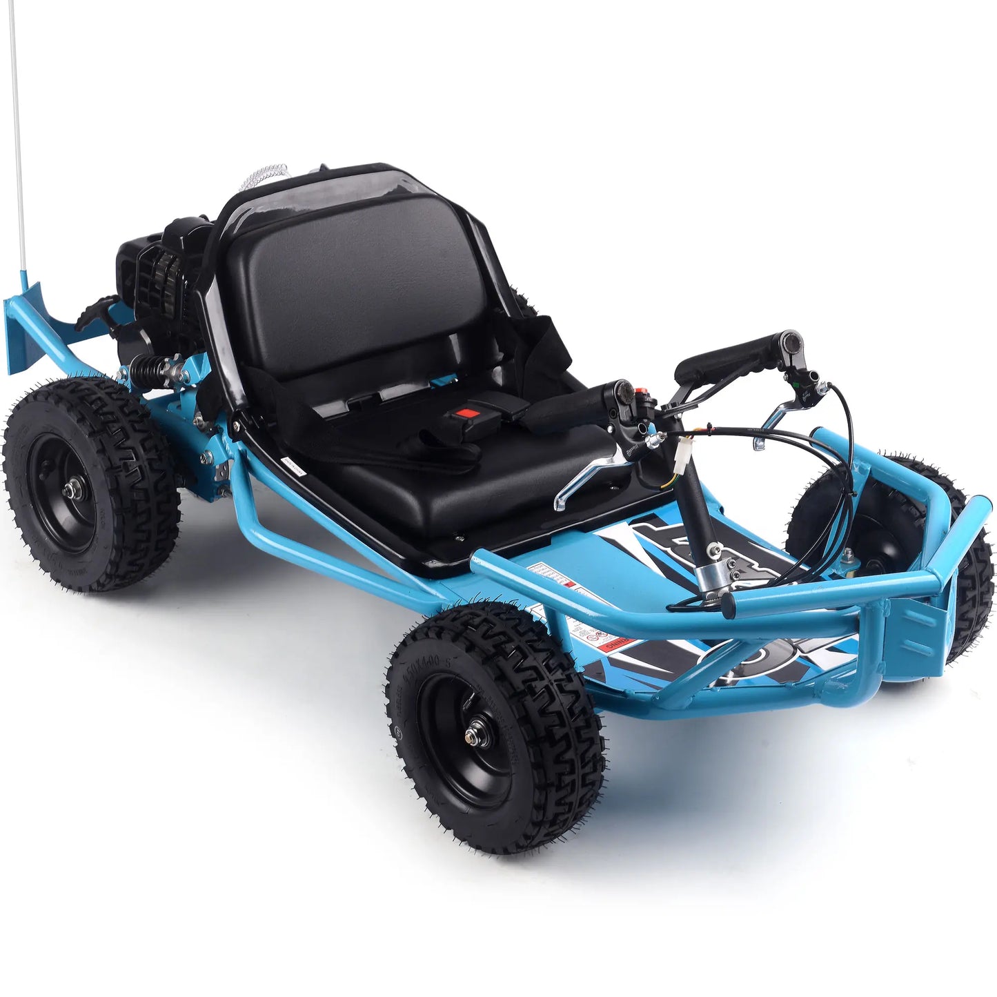 MotoTec Sandman 52cc Kids Gas Go Kart – Blue | Powerful Off-Road