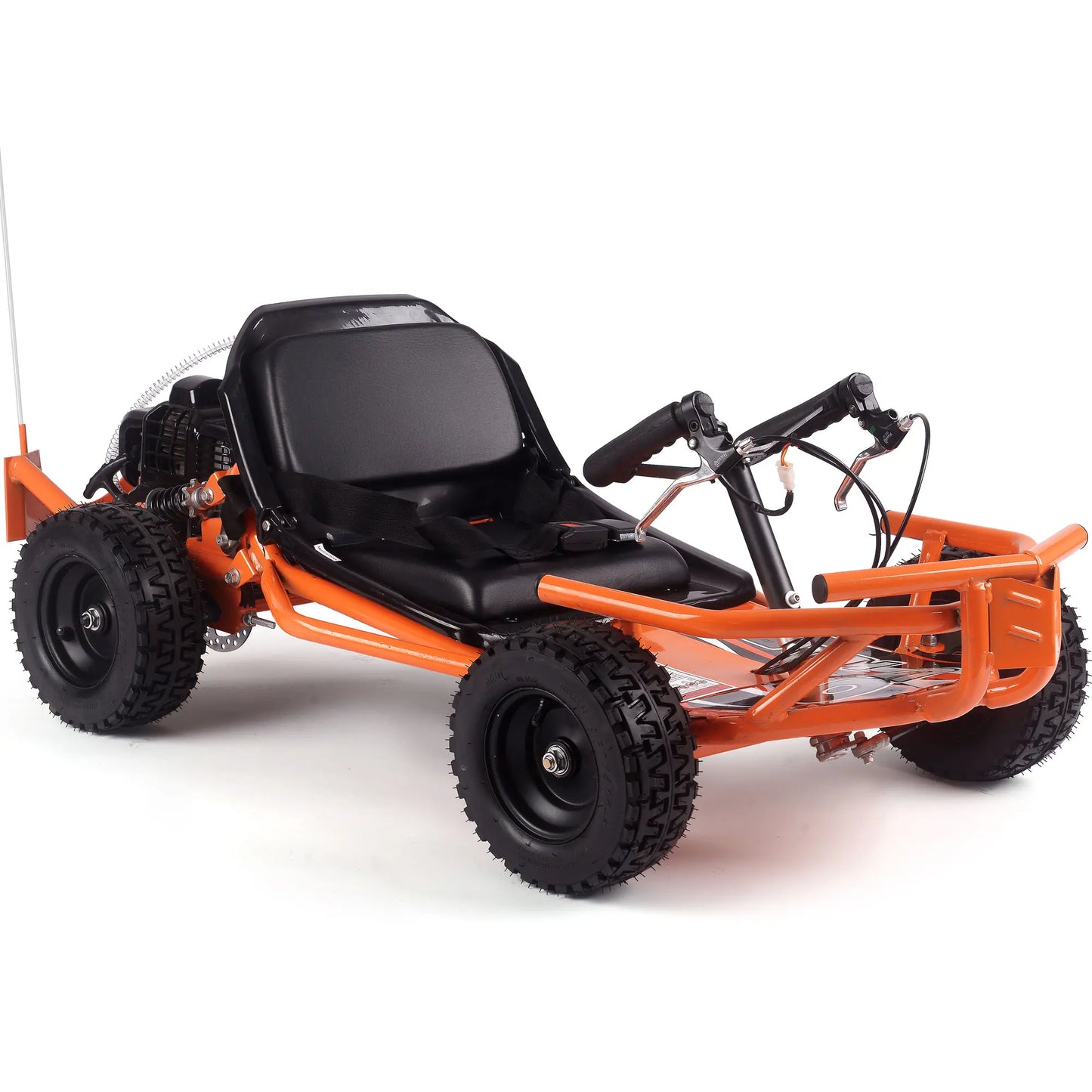 MotoTec Sandman 52cc Kids Gas Go Kart – Orange | Powerful Off-Road