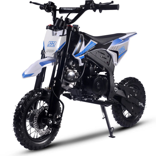 MotoTec Hooligan 72cc 4-Stroke Kids Gas Dirt Bike – Blue | Powerful Off-Road Bike