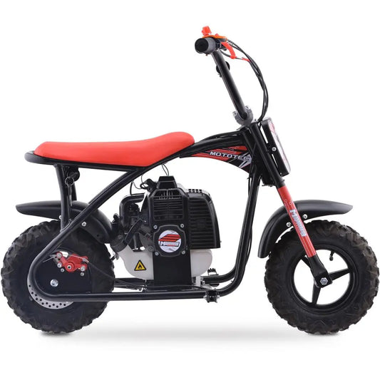 MotoTec Bandit 52cc 2-Stroke Kids Gas Mini Bike - Red | Powerful Off-Road Fun for Young Riders