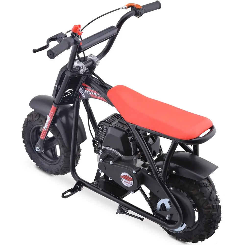 MotoTec Bandit 52cc 2-Stroke Kids Gas Mini Bike - Red | Powerful Off-Road Fun for Young Riders
