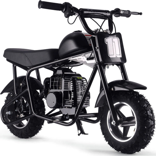 MotoTec Urchin 49cc 2-Stroke Kids Gas Mini Bike - Black | Powerful Fun for Young Riders