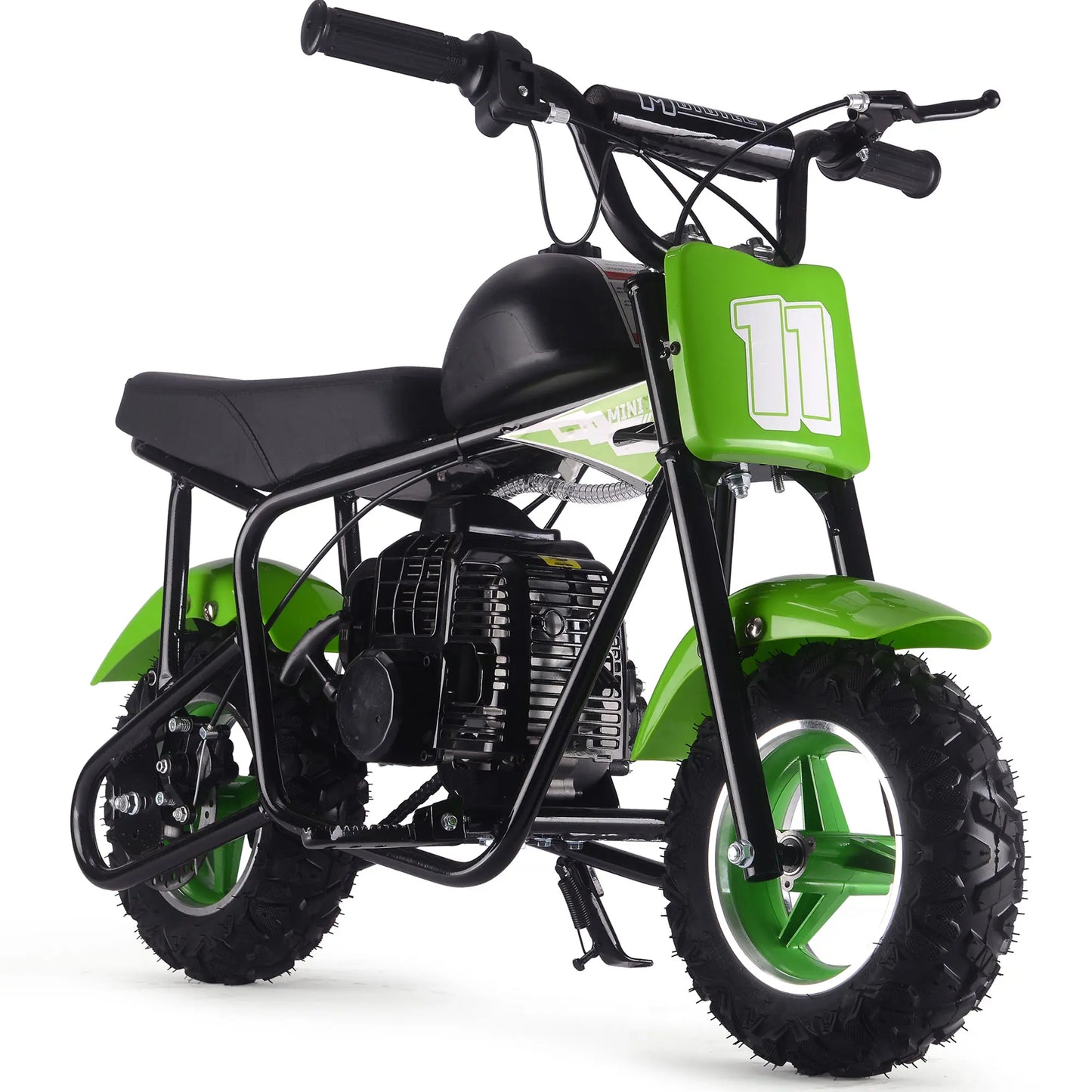 MotoTec Urchin 49cc 2-Stroke Kids Gas Mini Bike - Green | High-Performance Fun for Young Riders