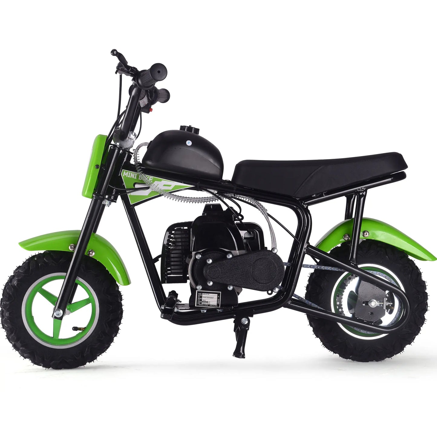 MotoTec Urchin 49cc 2-Stroke Kids Gas Mini Bike - Green | High-Performance Fun for Young Riders