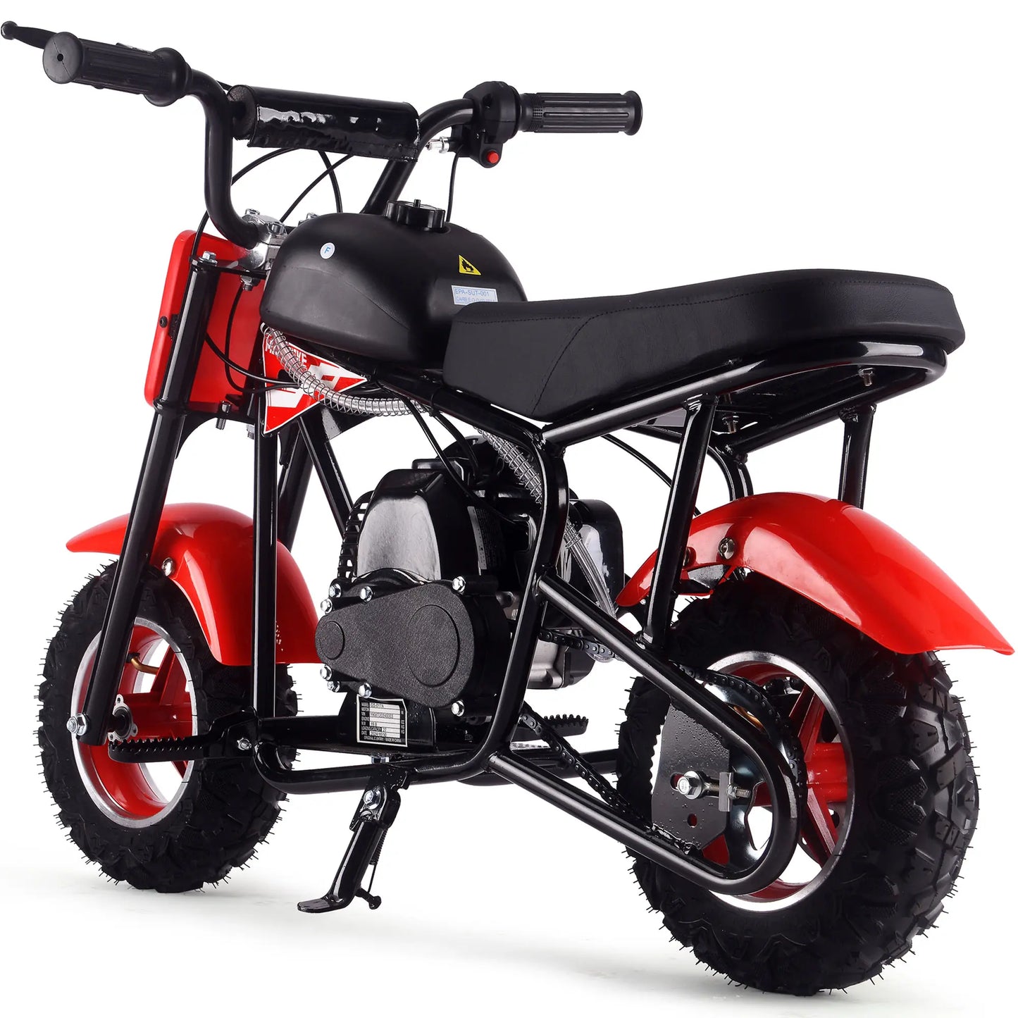 MotoTec Urchin 49cc 2-Stroke Kids Gas Mini Bike - Red | Powerful Fun for Young Riders