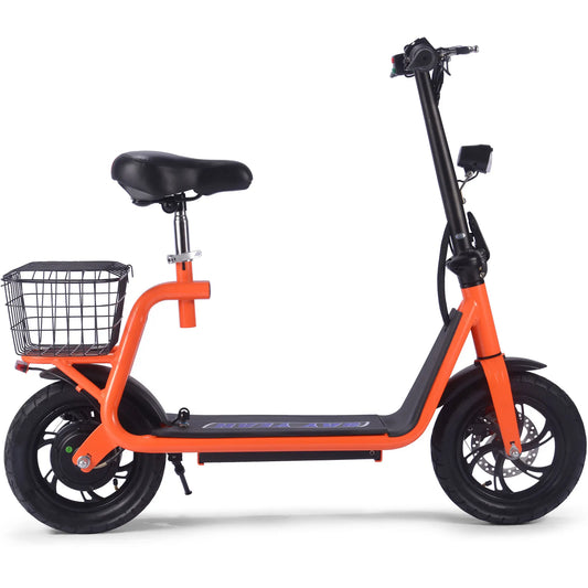MotoTec Metro 36V 500W Lithium Electric Scooter – Orange | Powerful Urban Commuter