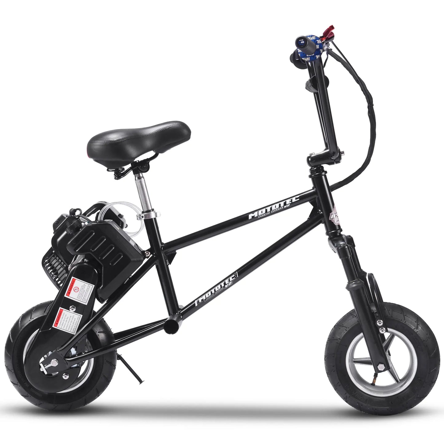 MotoTec 49cc Gas Mini Bike V2 - Black | High-Performance Ride for Kids & Teens