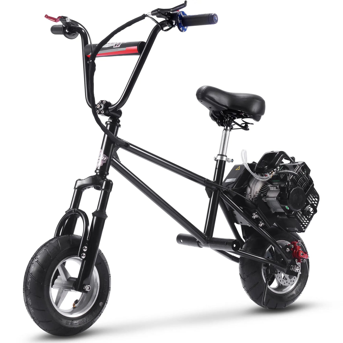 MotoTec 49cc Gas Mini Bike V2 - Black | High-Performance Ride for Kids & Teens