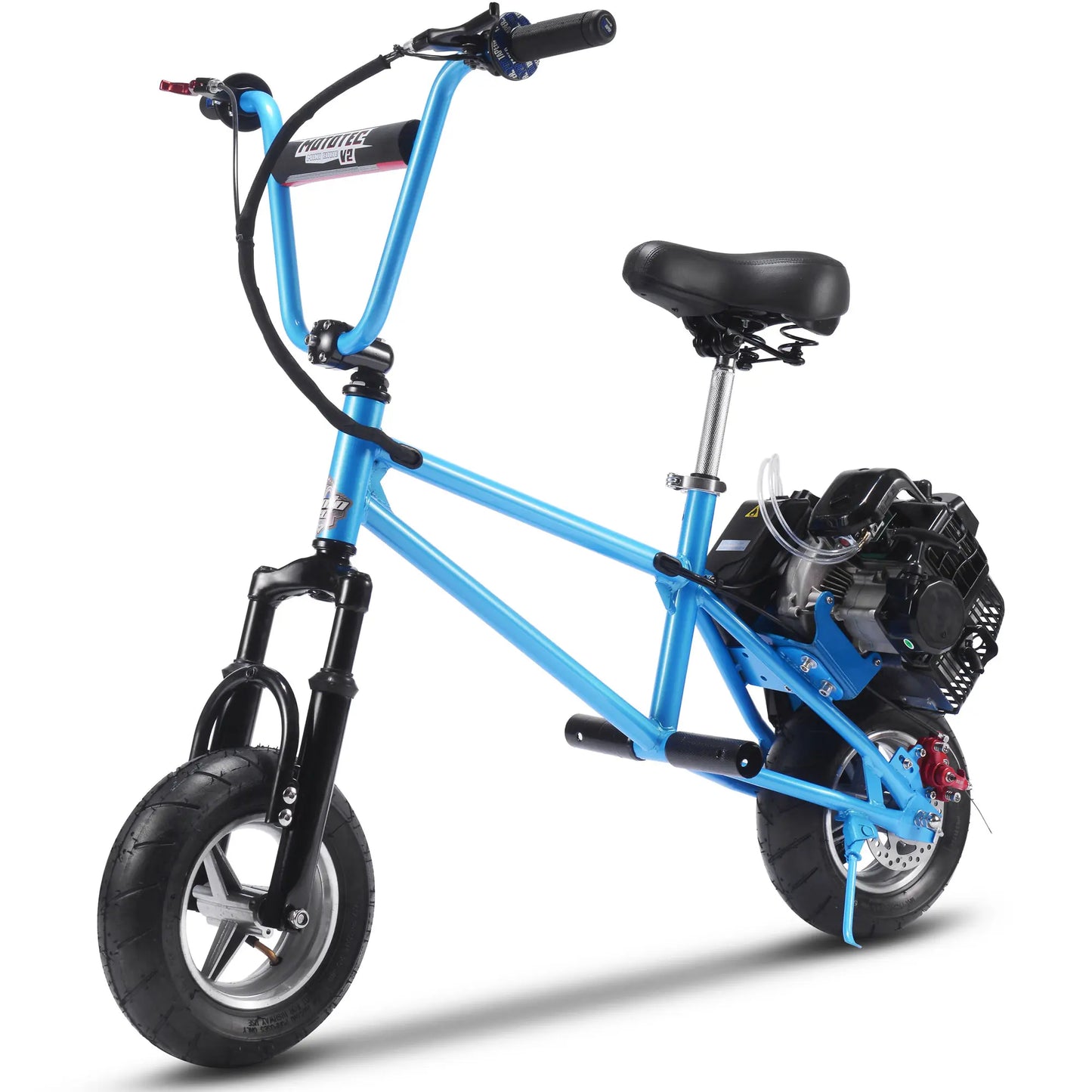 MotoTec 49cc Gas Mini Bike V2 - Blue | Powerful Ride for Kids & Teens
