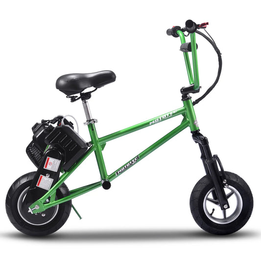 MotoTec 49cc Gas Mini Bike V2 - Green | Powerful Ride for Kids & Teens