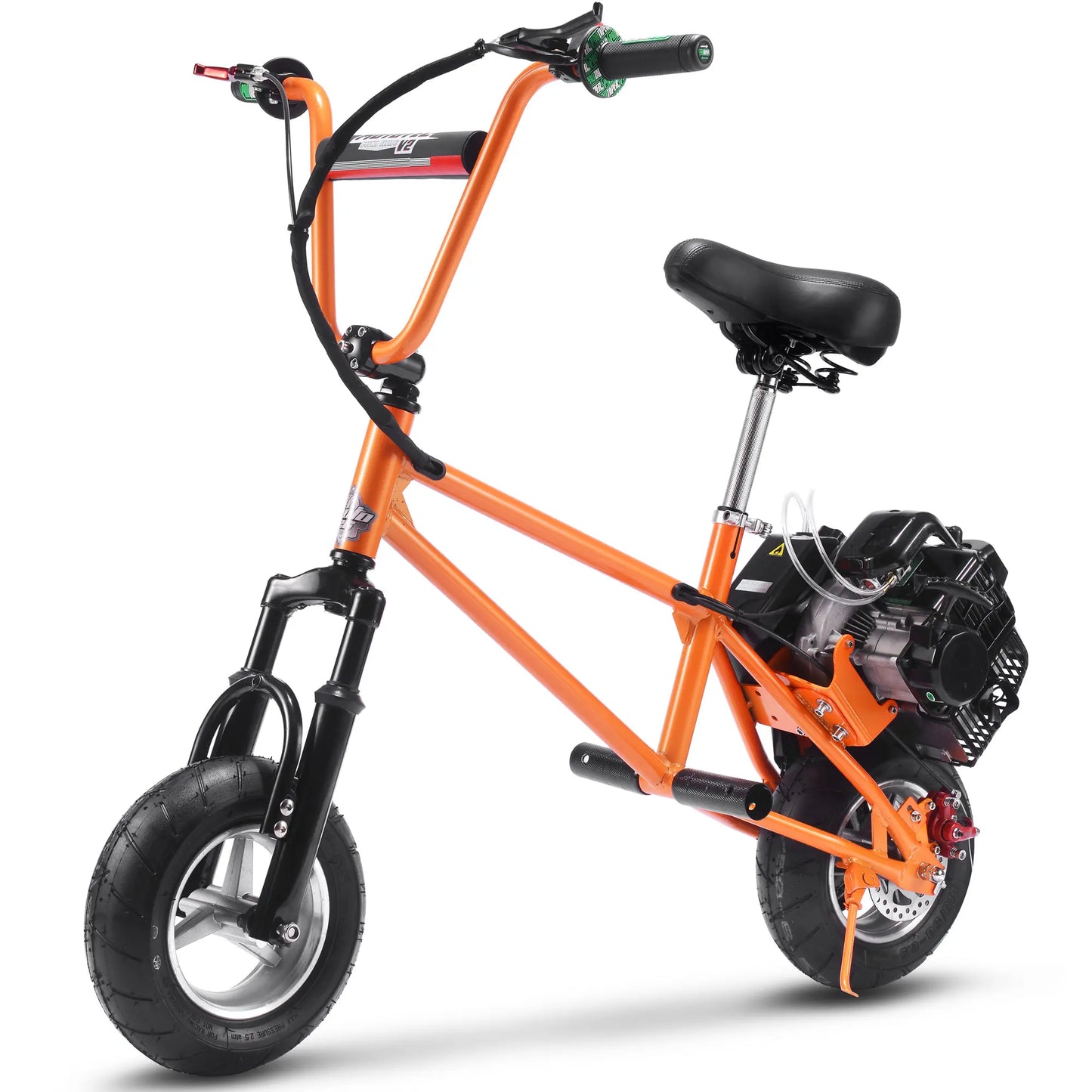 MotoTec 49cc Gas Mini Bike V2 - Orange | Powerful Ride for Kids & Teens