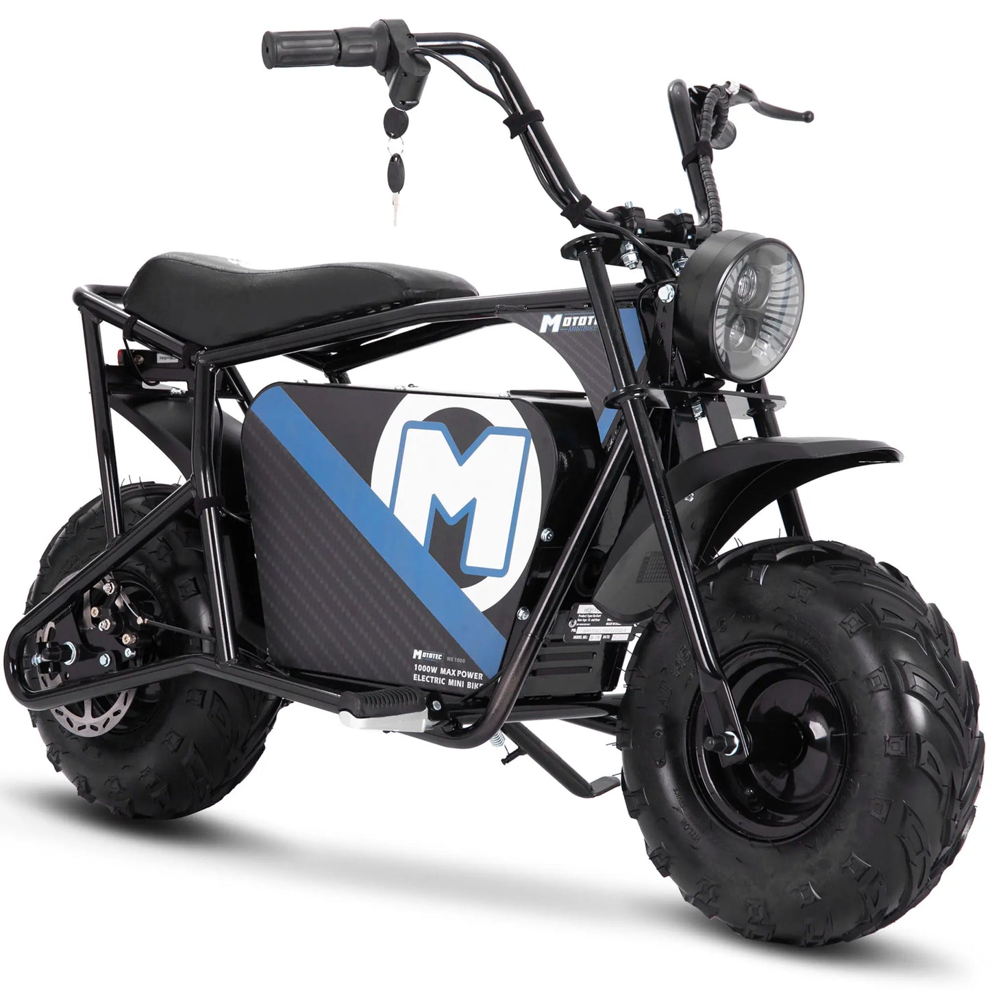 MotoTec 48V 1000W Electric Mini Bike – Black | High-Power Off-Road Ride
