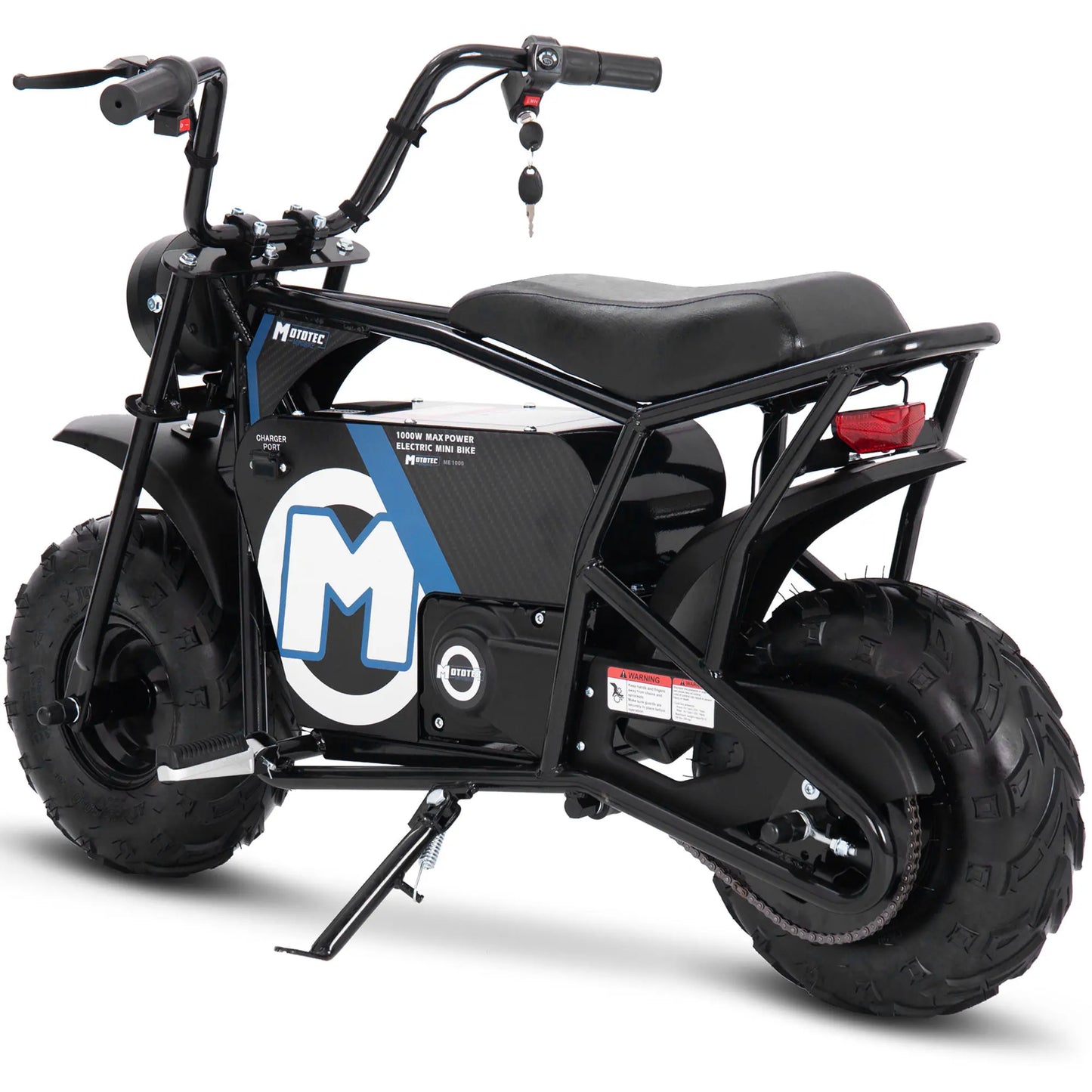 MotoTec 48V 1000W Electric Mini Bike – Black | High-Power Off-Road Ride