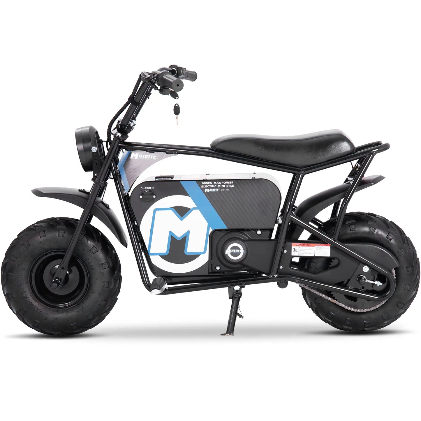 MotoTec 48V 1000W Electric Mini Bike – Black | High-Power Off-Road Ride
