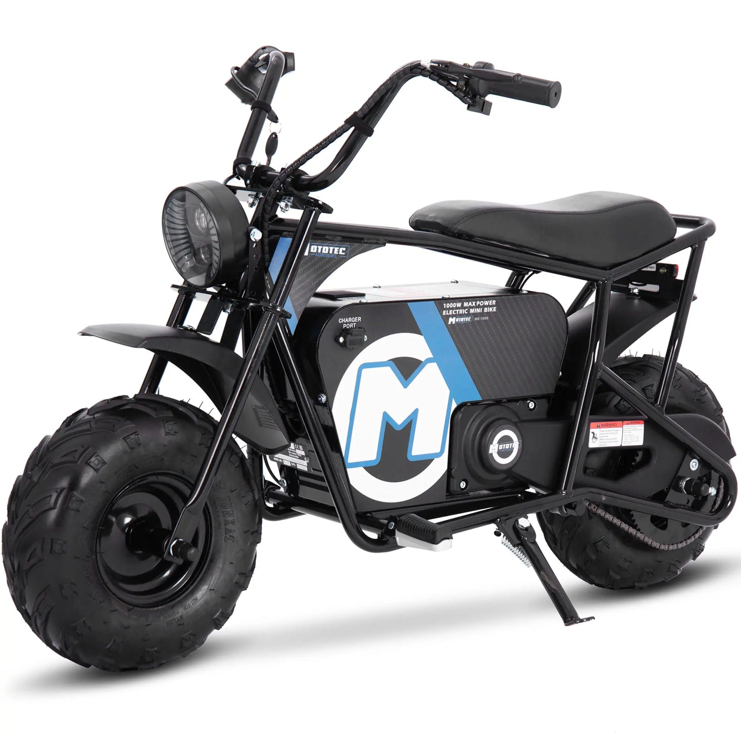 MotoTec 48V 1000W Electric Mini Bike – Black | High-Power Off-Road Ride