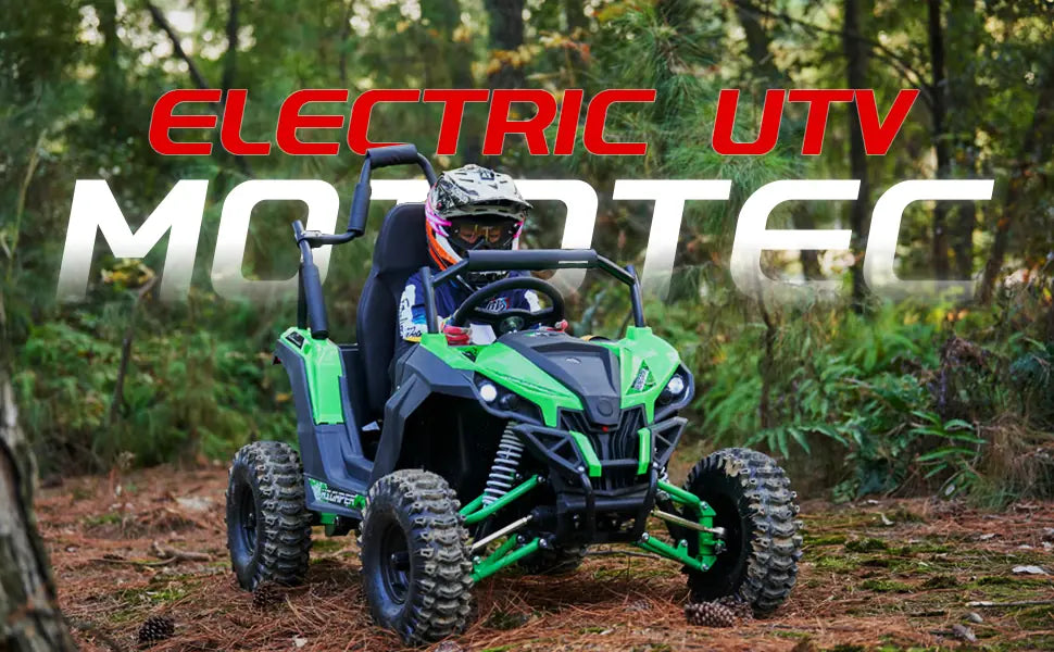 MotoTec Raider 48V 1200W Kids UTV with Full Suspension – Red Off-Road Utility Vehicle