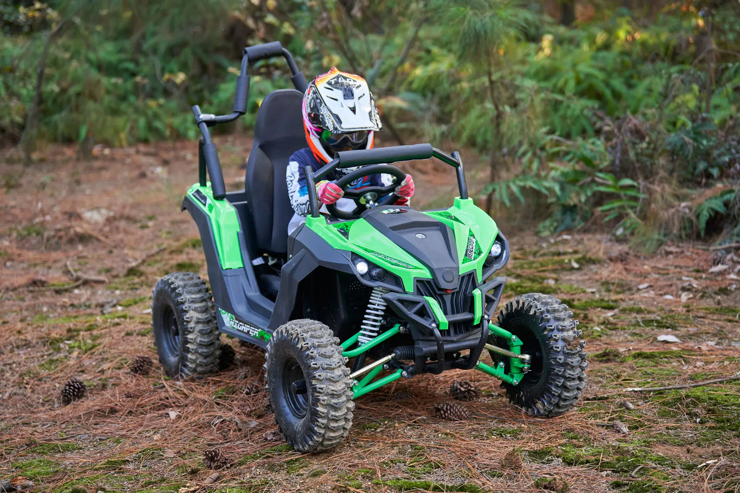 MotoTec Raider 48V 1200W Kids UTV with Full Suspension – Red Off-Road Utility Vehicle