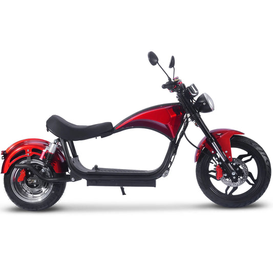 MotoTec Raven 60V 2500W Electric Scooter – 28 mph, 50 mi Range (Red)
