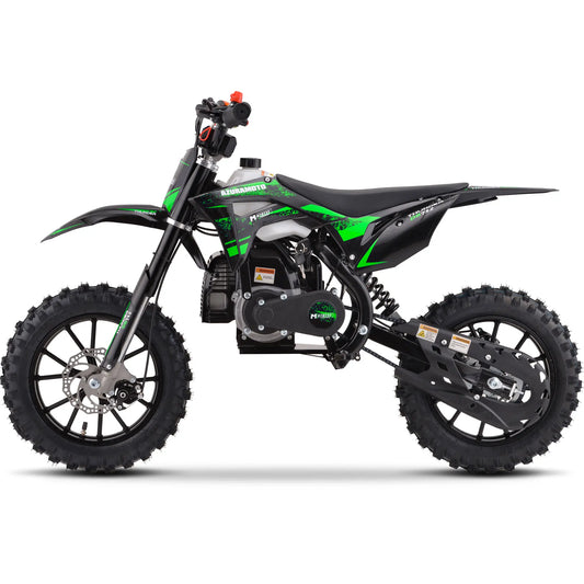 MotoTec Thunder 50cc 2-Stroke Kids Gas Dirt Bike – Green | Powerful Off-Road Mini Bike