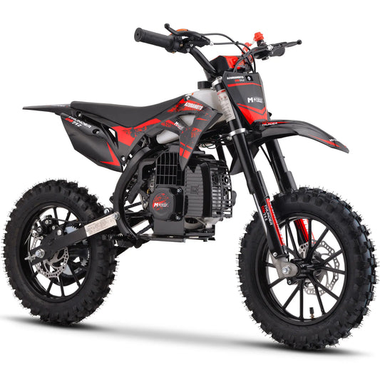 MotoTec Thunder 50cc 2-Stroke Kids Gas Dirt Bike – Red | Powerful Off-Road Mini Bike