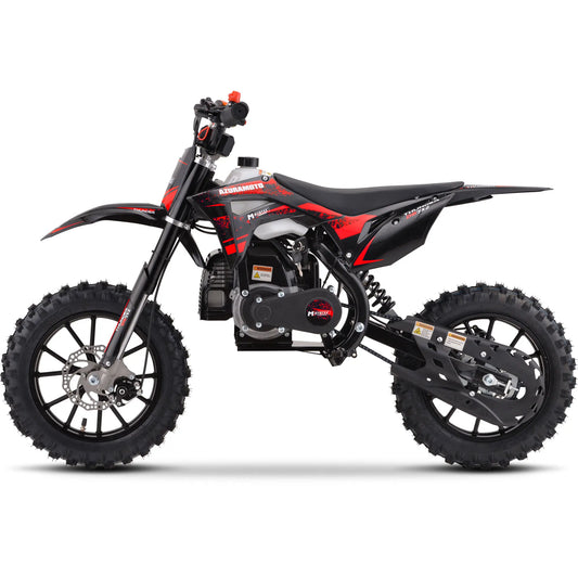 MotoTec Thunder 50cc 2-Stroke Kids Gas Dirt Bike – Red | Powerful Off-Road Mini Bike