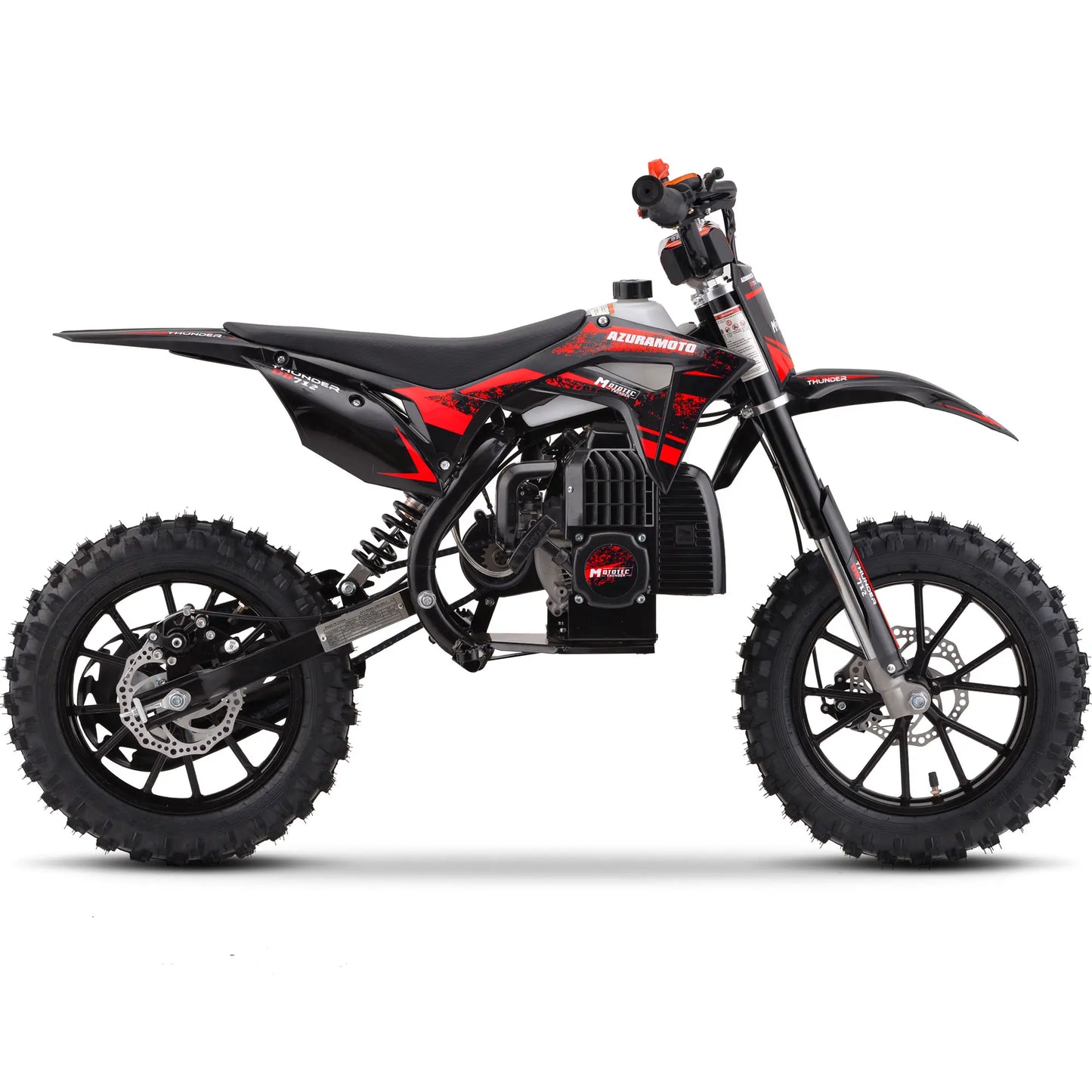 MotoTec Thunder 50cc 2-Stroke Kids Gas Dirt Bike – Red | Powerful Off-Road Mini Bike