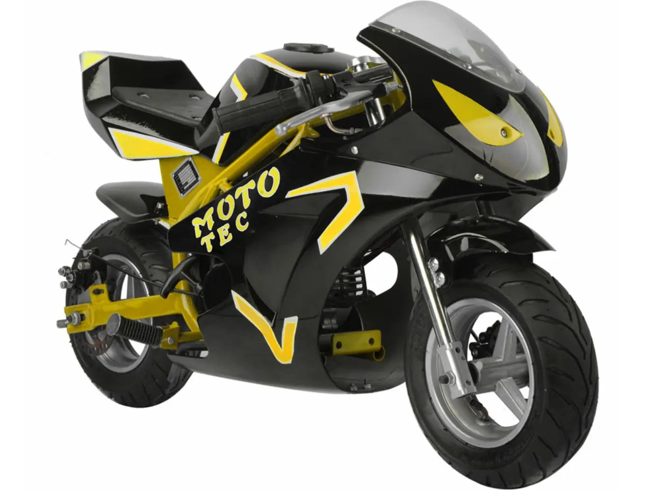 Color: Yellow - MotoTec Gas Pocket Bike GT 49cc 2-Stroke